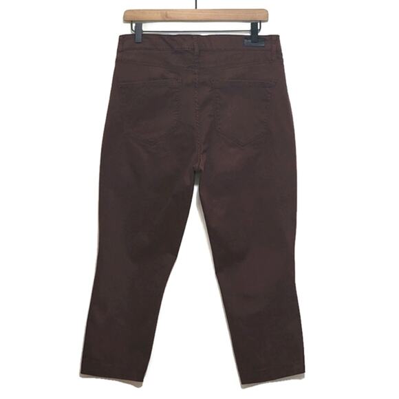 Nicole Miller Soho High Rise Cropped Burgundy Red Skinny Pant Casual Summer 10 - Picture 4 of 9